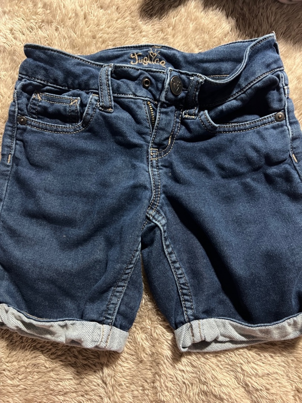 Justice Indigo Girls Cuffed Denim Shorts